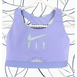 Nike DQ5033 569 Purple Swoosh Fly High-Support Mesh-Back Sports Bra Size S